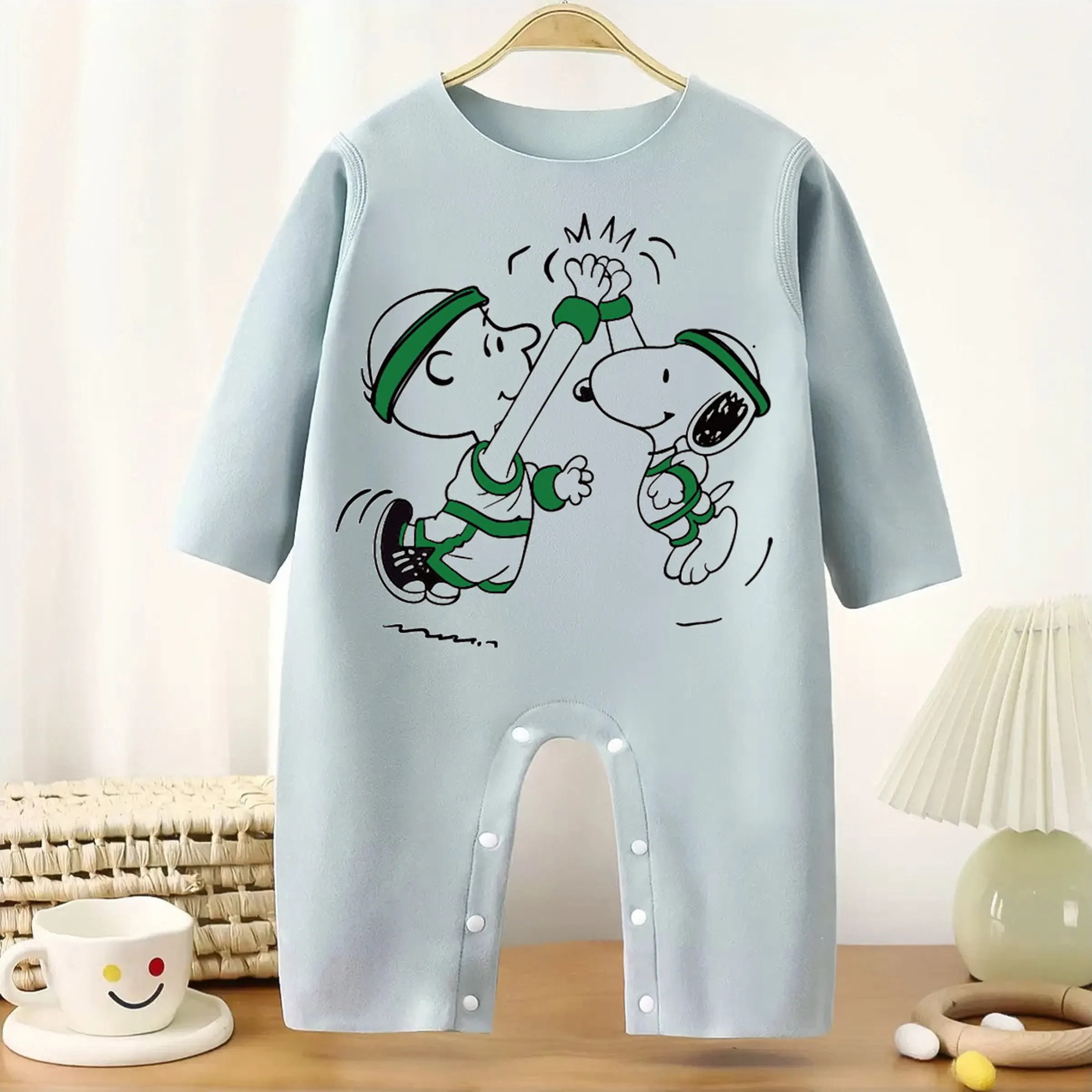 Give Me Five SNOOPY Langarm-Baby-Body mit Basis, warm halten, Einteiler für Körpergröße 60–90 cm, bequemer Overall