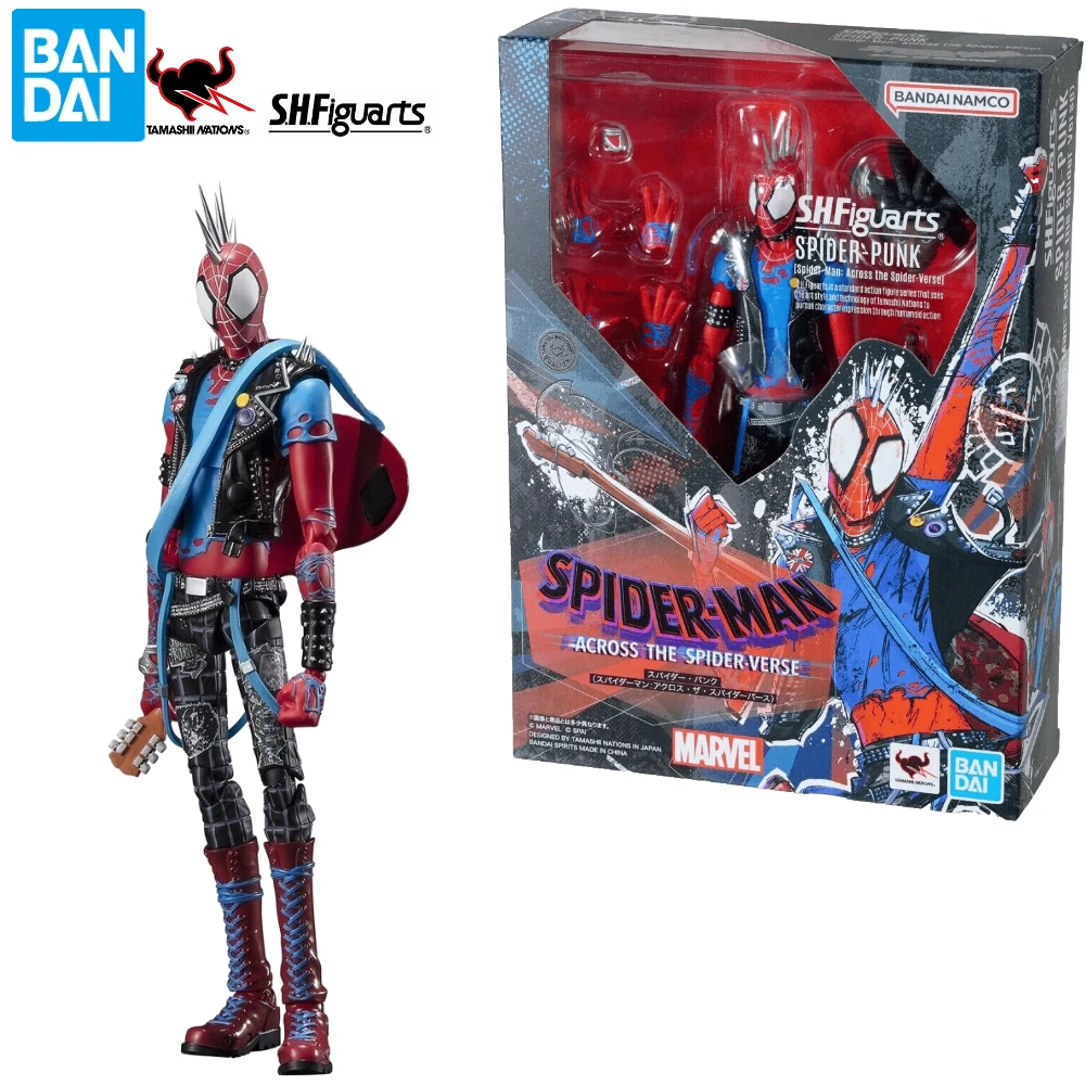 In Stock Bandai S.H.Figuarts Shf Spider-Punk Spider-Man : Across the Spider-Verse Action Figure Toy Model Gift