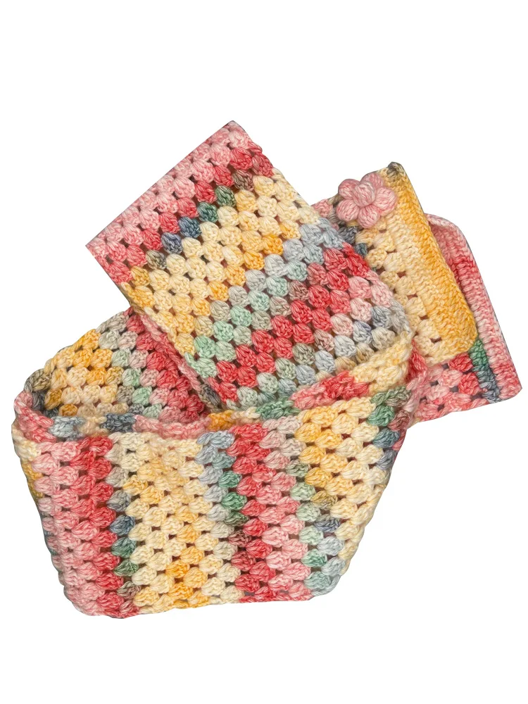 Scarf pure hand-crocheted wool scarf men and women with the same warm shawl parent-child scarf lengthening