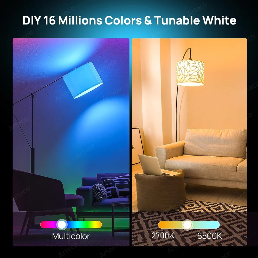 Imagem -04 - Tuya E27 Zigbee Bombillas Led Wifi Lámpara Led Inteligente Rgb Mais cw Mais ww 15w 18w Bombilla Led Funciona Con Amazon Alexa Google Home Room Decorar