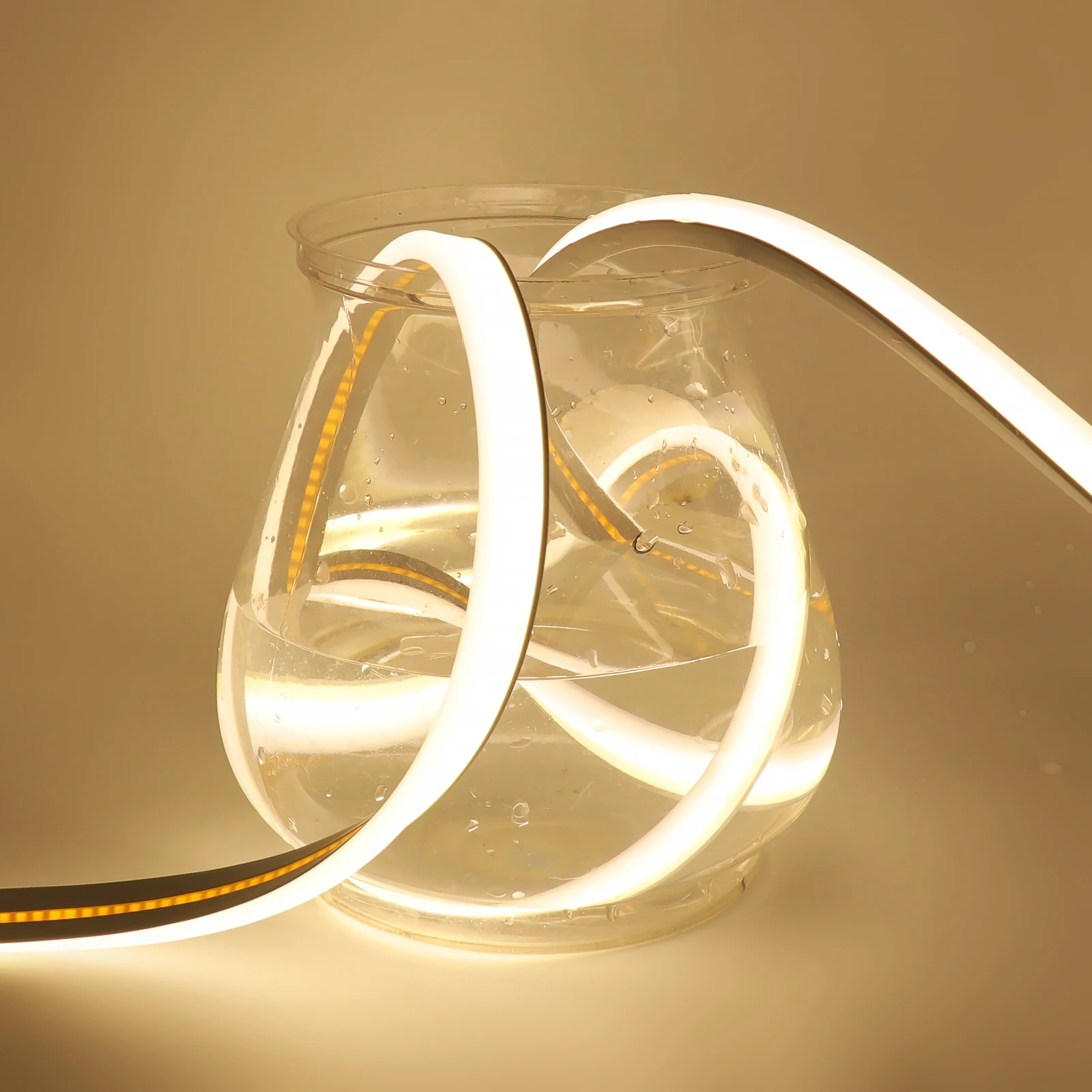 COB Neon LED Strip Light 12V 24V 320LEDs/m Bluetooth APP Dimmable IP67 Waterproof for Room Garden COB Linear Lights Power Kit