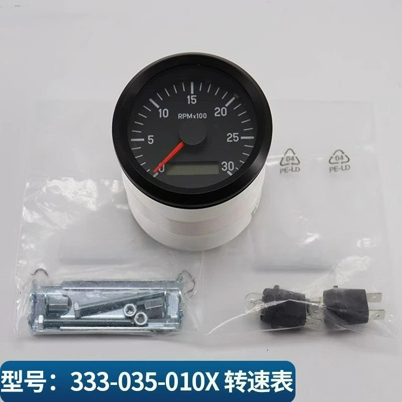 80mm Round Tachometer 24V DC 3000RPM, Heavy Duty Engine Speed Measuring Gauge Aftermarket Replacement Instrument Accessory
