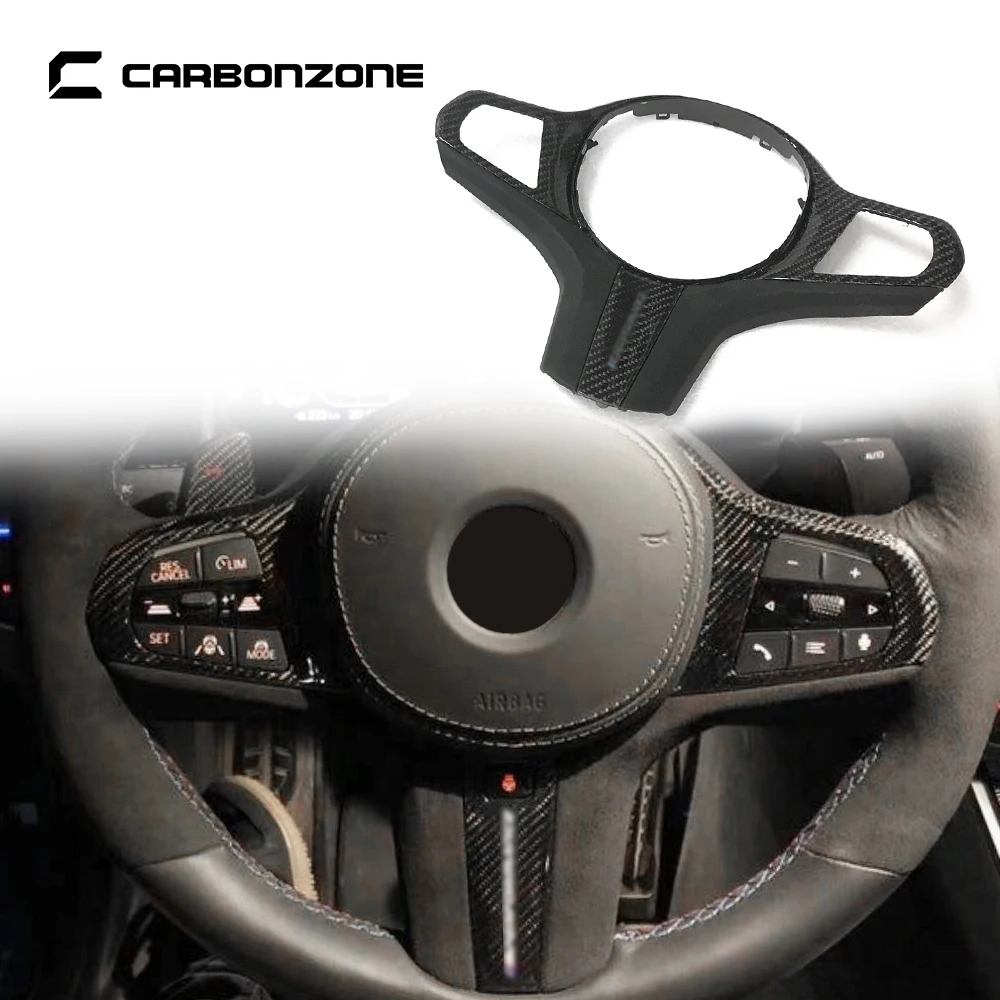 Real Carbon Fiber Steering Wheel Cover for BMW 5 Series G30 X3 G01 X4 G02 X5 G05 X6 G06 2020 decorative auto parts