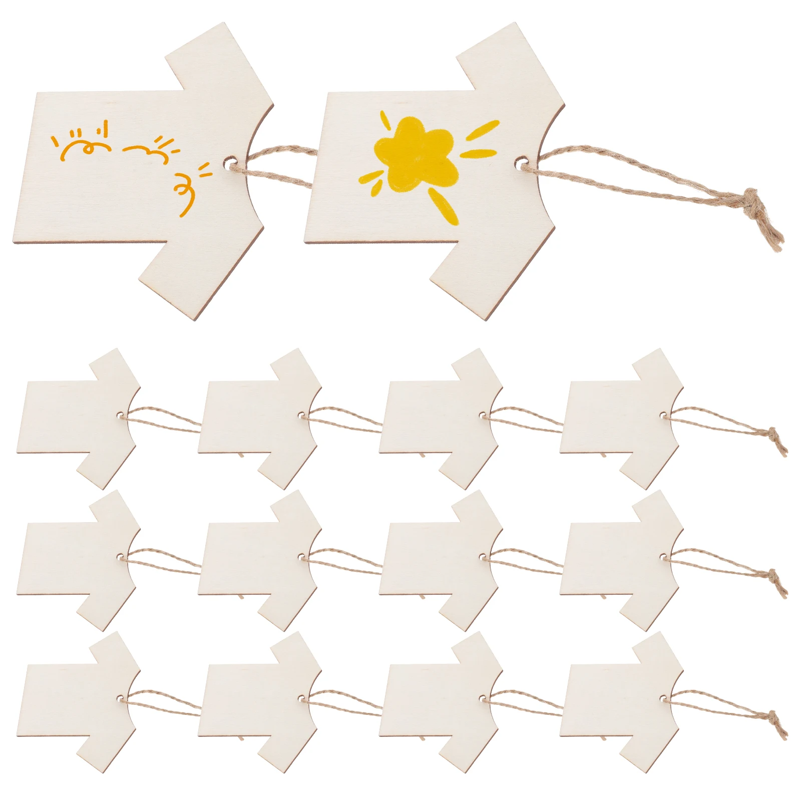 

Wooden Short-sleeved Label Blank Tags Display Die-cut Labels Cutout Chalkboard Handmade Garment Apparel