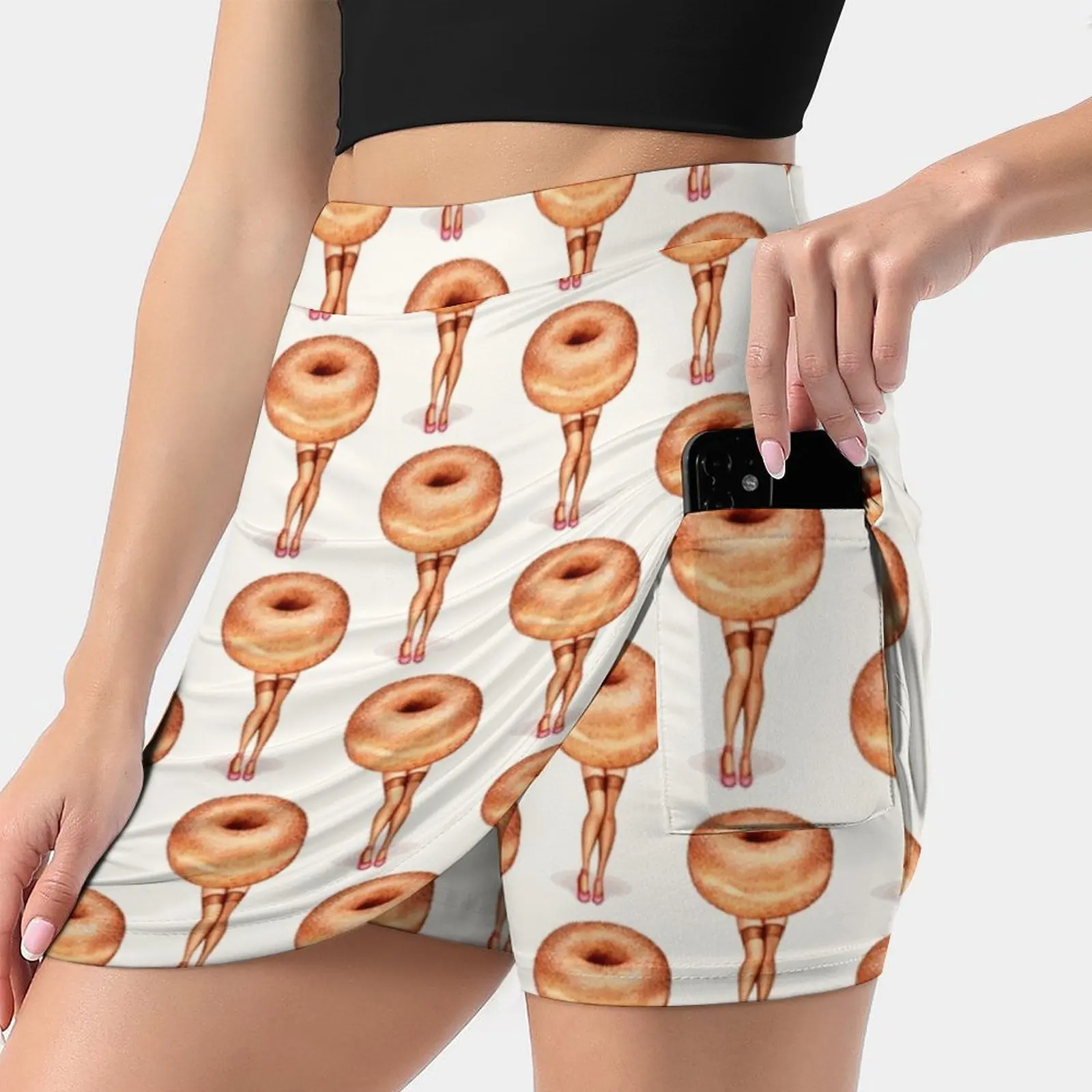 

Donut Pin - Up Summer Women'Sshorts Skirt 2 In 1 Fitness Yoga Skirt Tennis Skirts Food Donut Doughnut Coffee Breakfast Up