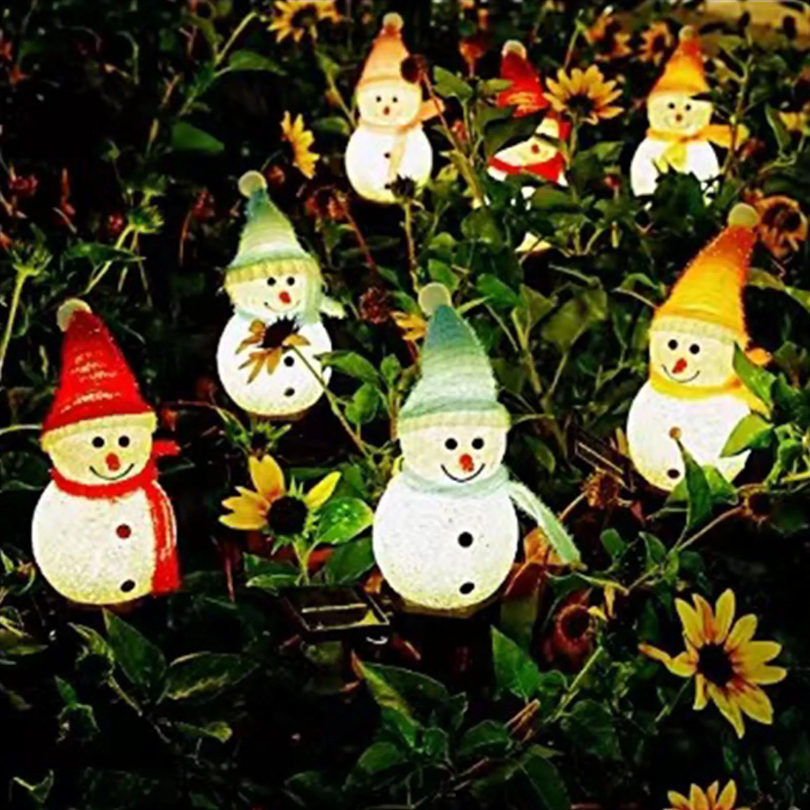 Linterna Led Solar para exteriores, iluminación ambiental para jardín, patio trasero, adornos luminosos creativos en forma de muñeco de nieve, 2025