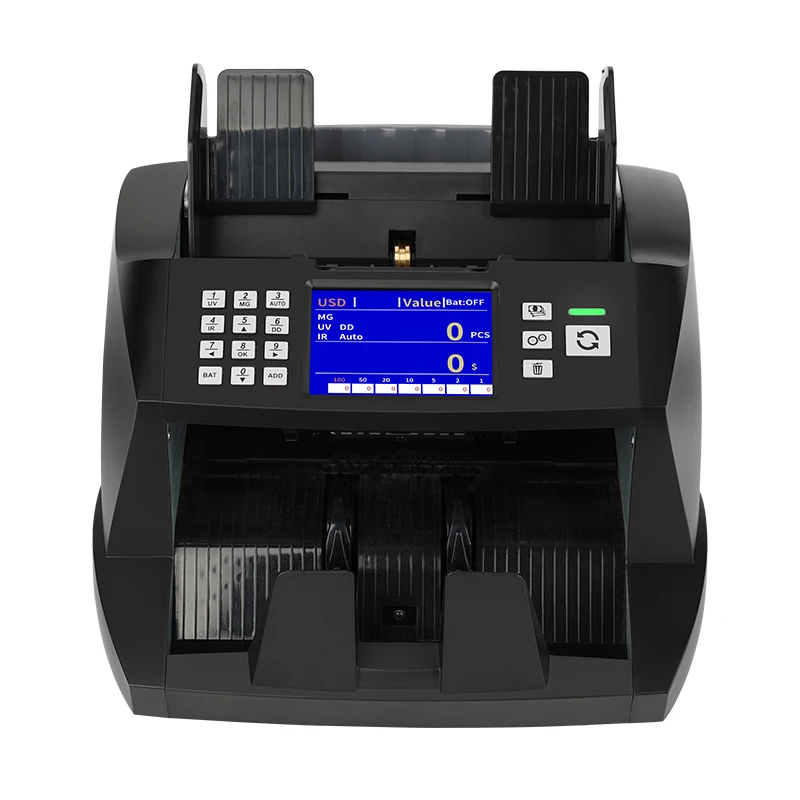 Portable Multi Currency Counting Machine Banknote Counter Value Money Bill Counter for CAD IQD IDR EUR EGY