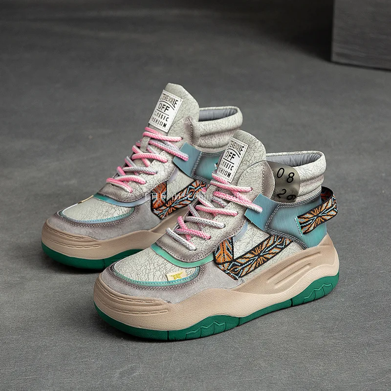 

Men's sneaker Genuine Leather Women Boots Lady Platform Wedge Plush Warm Causal Autumn Winter Fashion Thick Bottom Sneakers Shoe