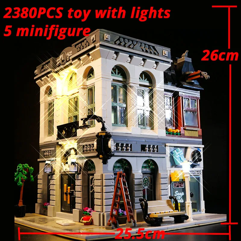 Auf Lager Straßenansicht Architektur Ziegel Bank Modell Bausteine Moc Spielzeug Kompatibel 10251 Erwachsene Kind Geburtstag Spielzeug Geschenke