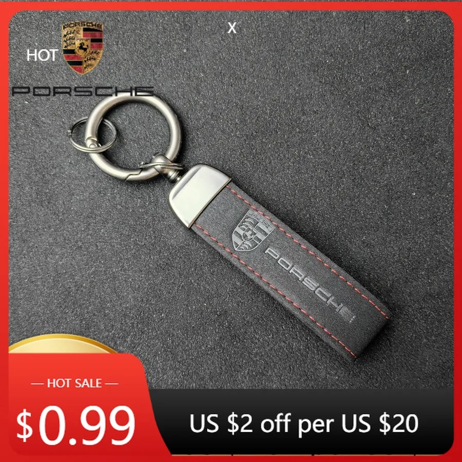 

Car Sticker For Porsche Suede Car Emblem Keychain Key Ring Chain Pendant Gift Accessory for Porsche Panamera Cayenne Taycan 911