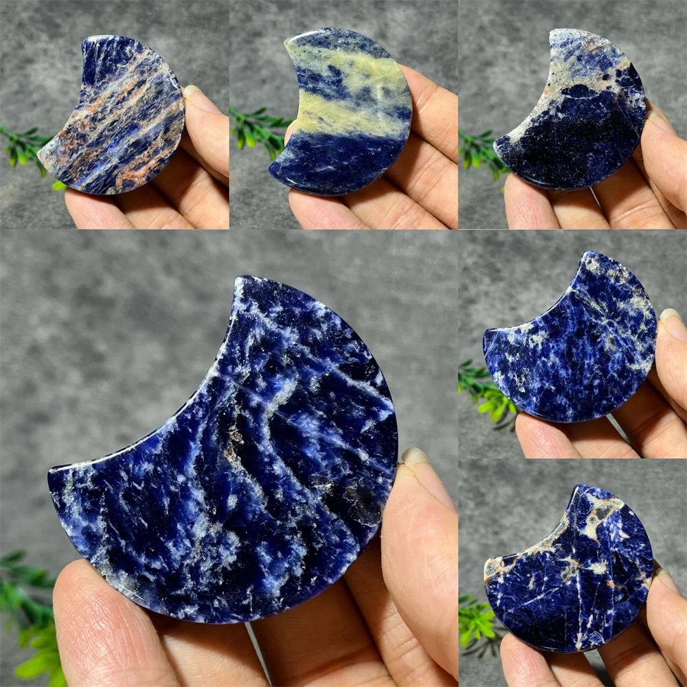 

Sodalite Moon Stone Quartz Crystal Natural Energy Mineral Slice Healing Gem Feng Shui Geode Spiritual Home Decoraition Reiki