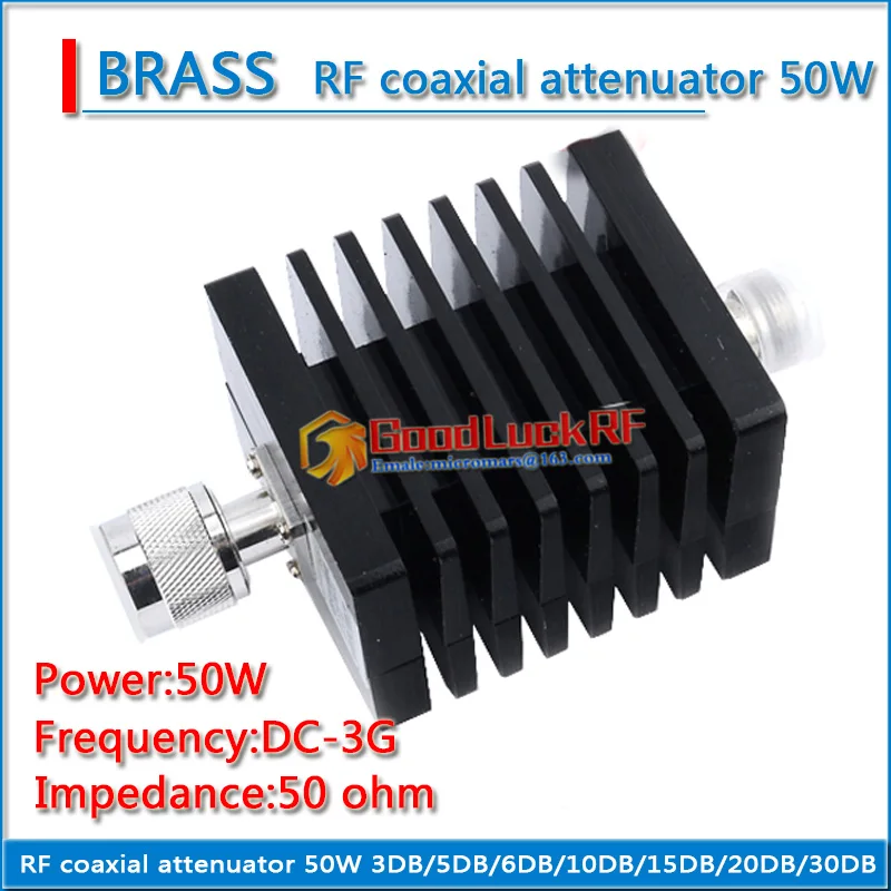 50W L16 N Male to N Female RF coaxial fixed attenuator DC-3G 50 ohm 3DB 5DB 6DB 10DB 15DB 20DB 30DB