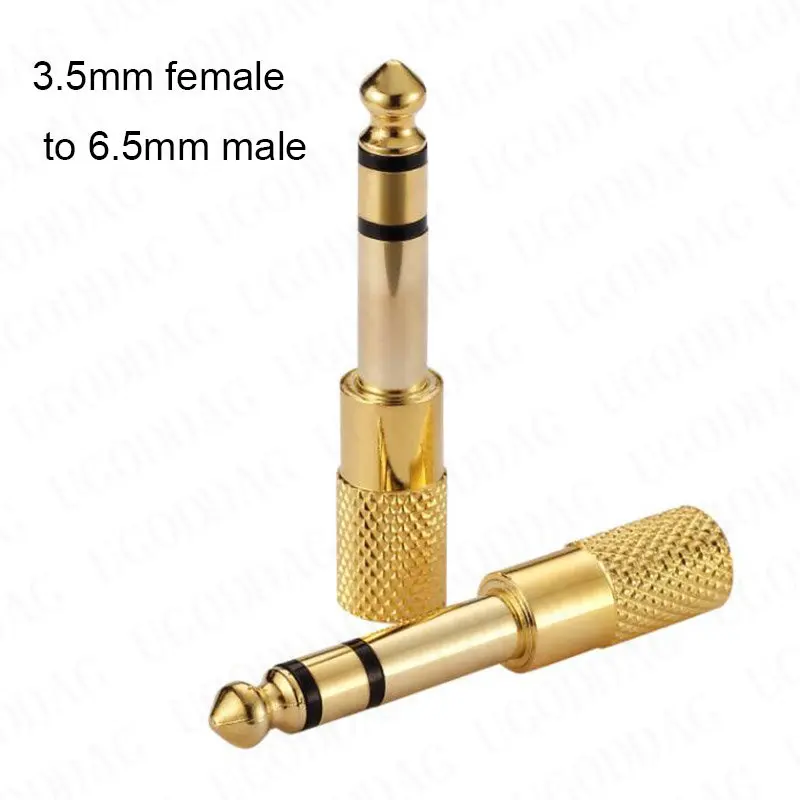 1/2 PCS Audio Adapter 6.5mm Stereo Jack Male to 3.5mm Female Connector Headphone Amplifier AV Microphone Speaker Converter