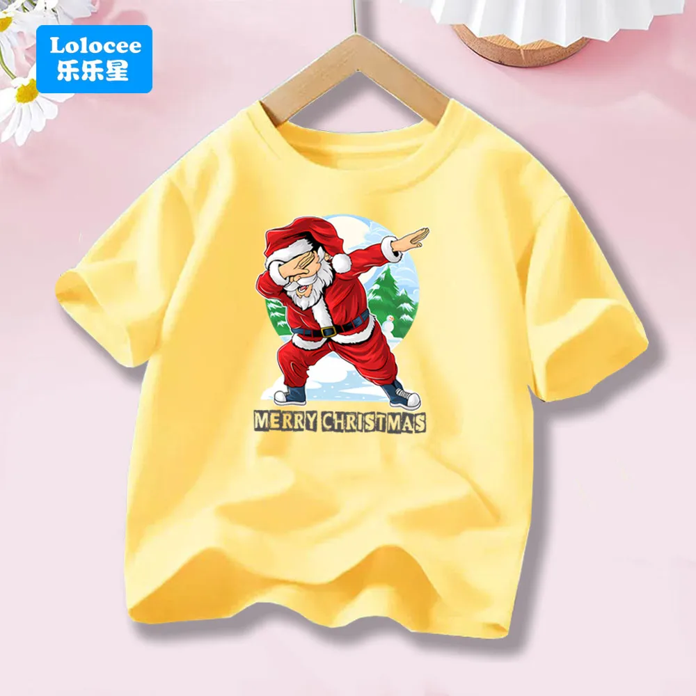 عيد الميلاد الرقص سانتا زي Dabbing تي شيرت للفتيات عيد الميلاد تي شيرت ريترو عادية العصرية الجمالية المحملة بلوزات على الموضة SDLL1