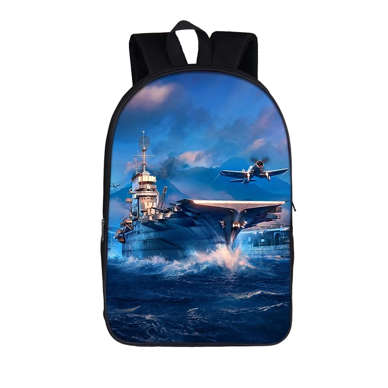 Flugzeug träger Fighter Jet Tank Rucksack für Reise Laptop Tasche Student Bagpack für Teenager Jungen Kinder Schult aschen Bücher tasche