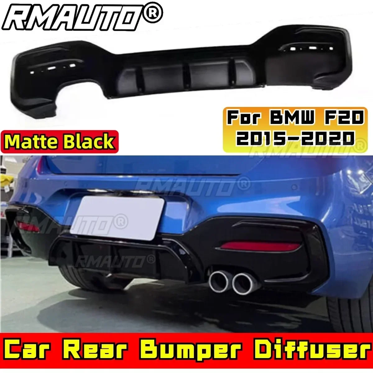 For BMW F20 2015-2020 Body Kit BMW F20 Car Rear Bumper Lip Real Matte Black MP Style Bumper Splitter Diffuser Car Accessories