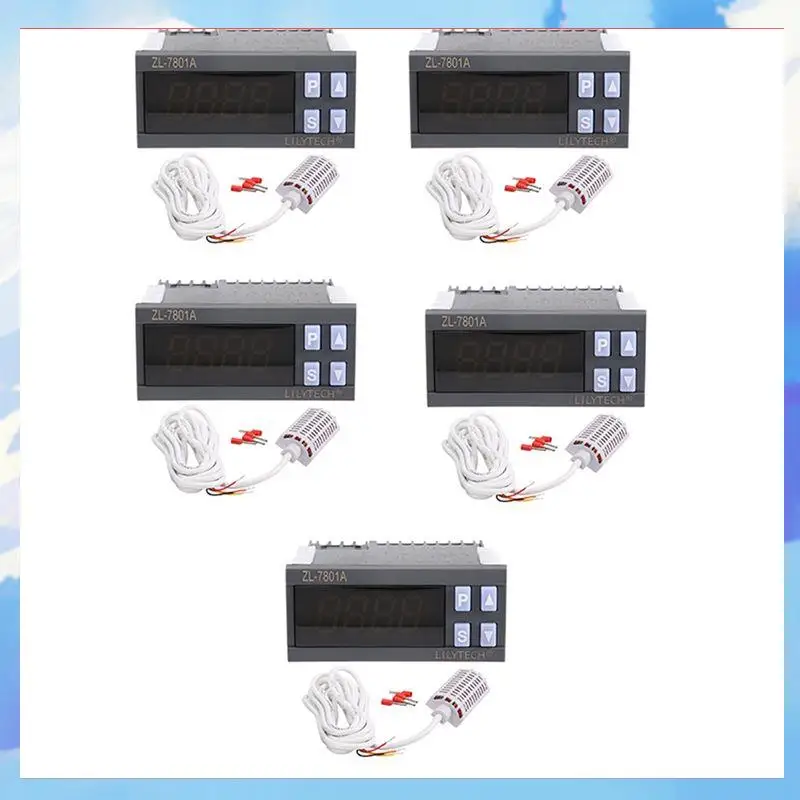 

5X LILYTECH ZL-7801A, Universal, General, Temperature And Humidity Controller, Thermostat And Hygrostat-[A22I]