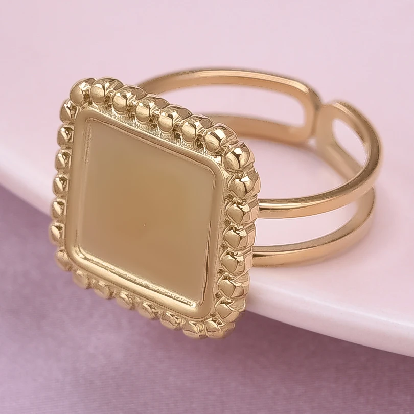 6 teile/los Vergoldet Edelstahl Basis Ringe Einstellungen DIY Blank Knuckle Ringe für Frauen Schmuck Charms Nie Verblassen Großhandel – Detail 34