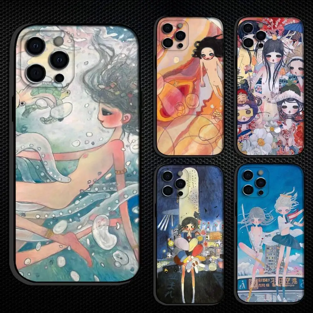 

Aya Takano Japanese art Phone Case For iPhone 16,15,14,13,12,11 Plus,Pro Max, Others Soft Black Cover