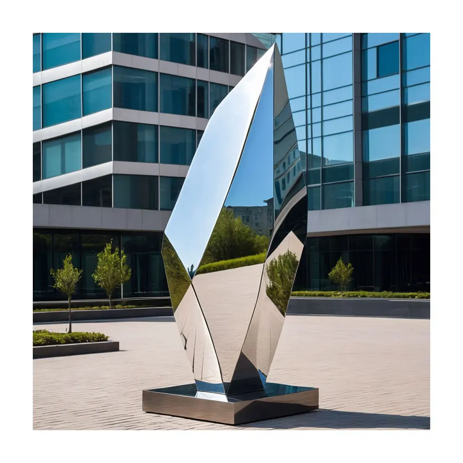 Multi-shape stainless steel sculpture polished mirror large sculpture statue home decoration