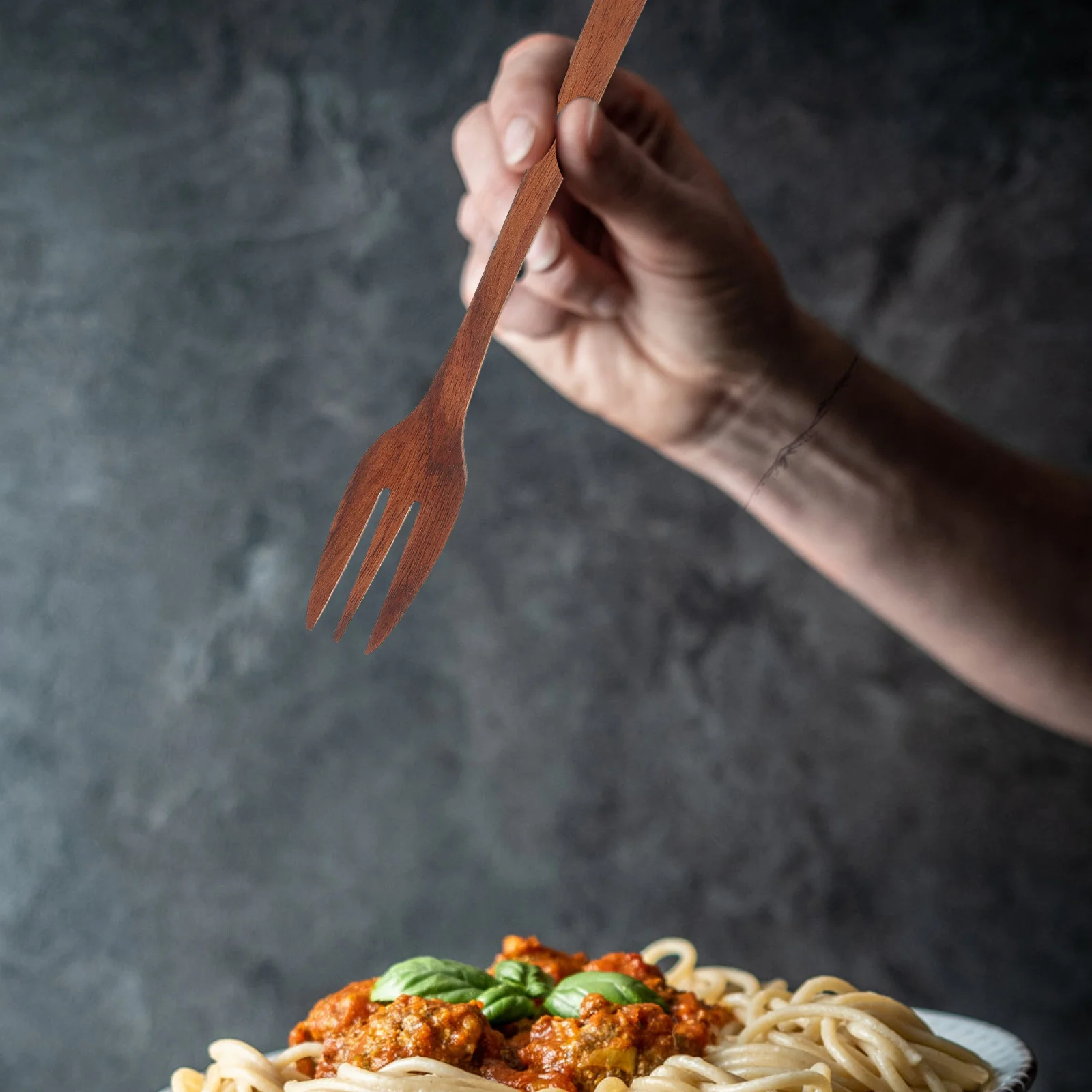 

1Set Wooden Fork Spoon Kit Reusable Wood Salad Server Practical Lightweight Kitchen Utensils for Eating Home Restaurant