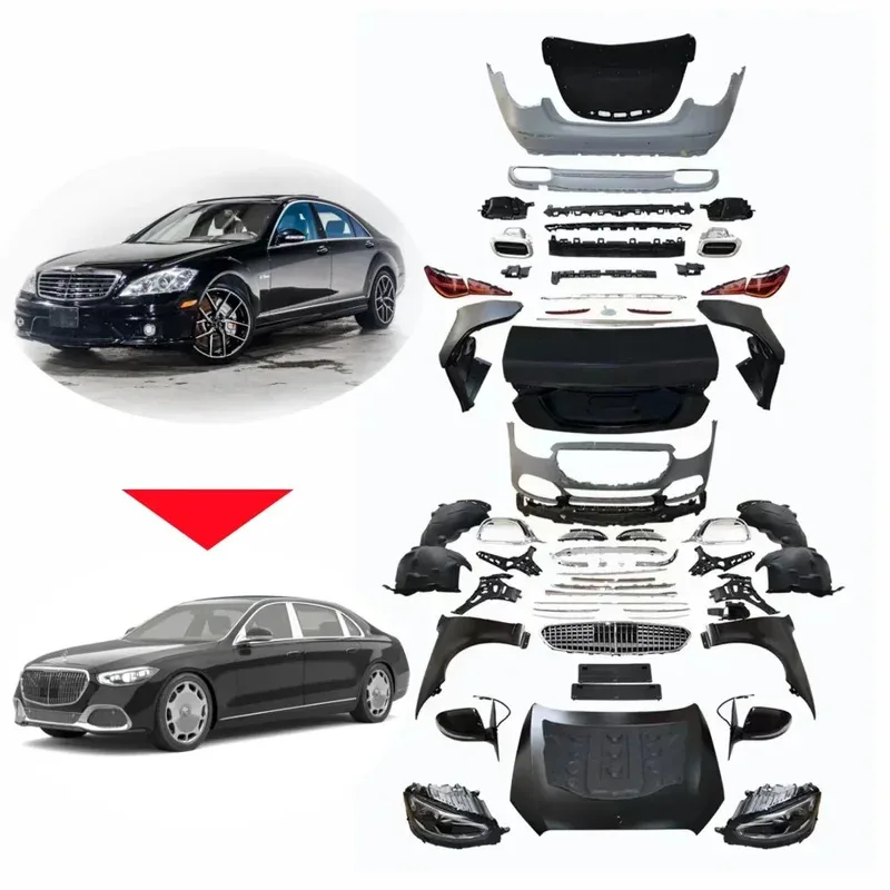 Actualización de CLASE S W221 a W223 MBH estilo Body Kit montaje parachoques trasero delantero Facelift para Clase S 2006-2013 W221