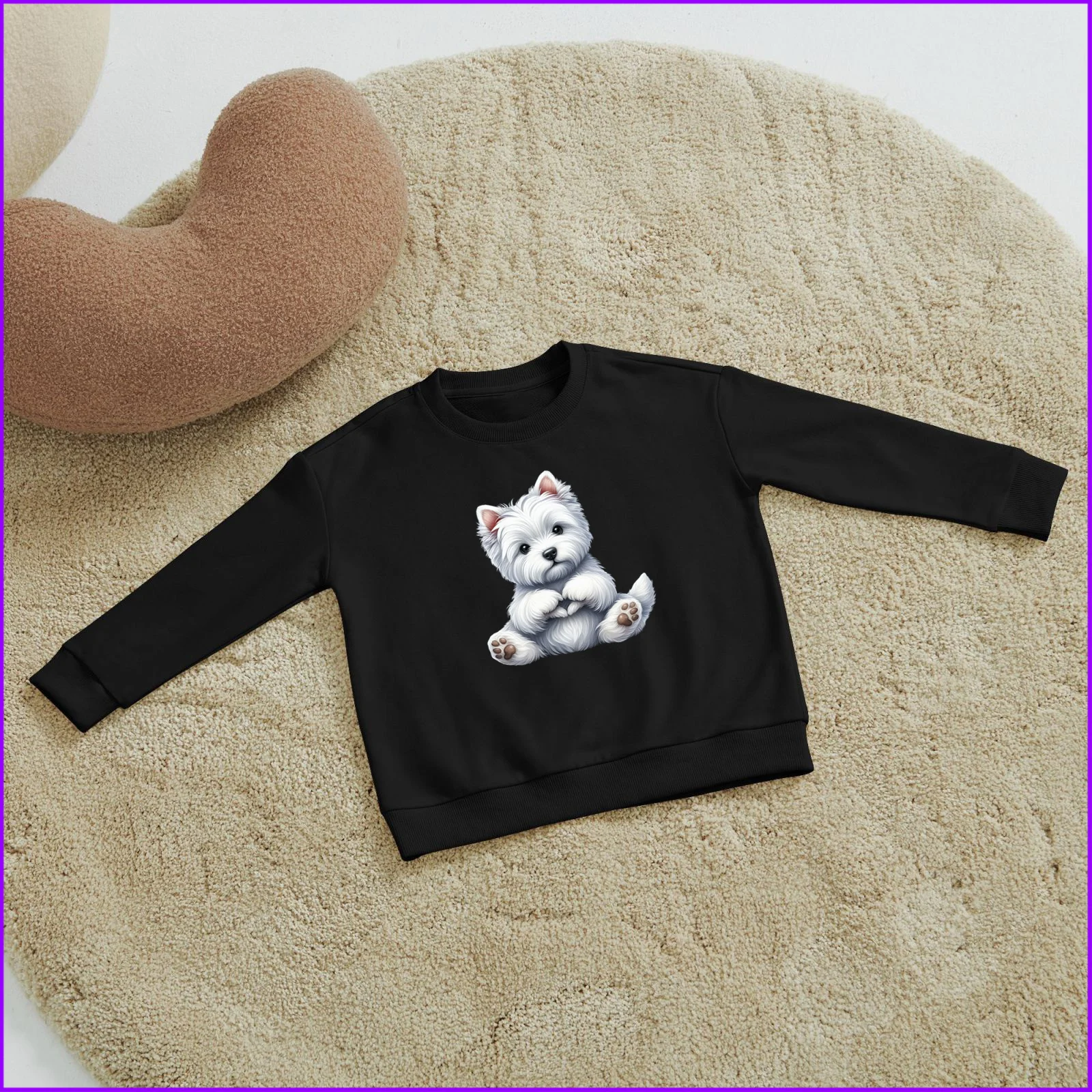 West Highland White Terrier Cartoon Cute Dog Giving Heart Animal Sja596 Kids Boys Girls Hoodies Sweatshirts Clothing Tops Teen C