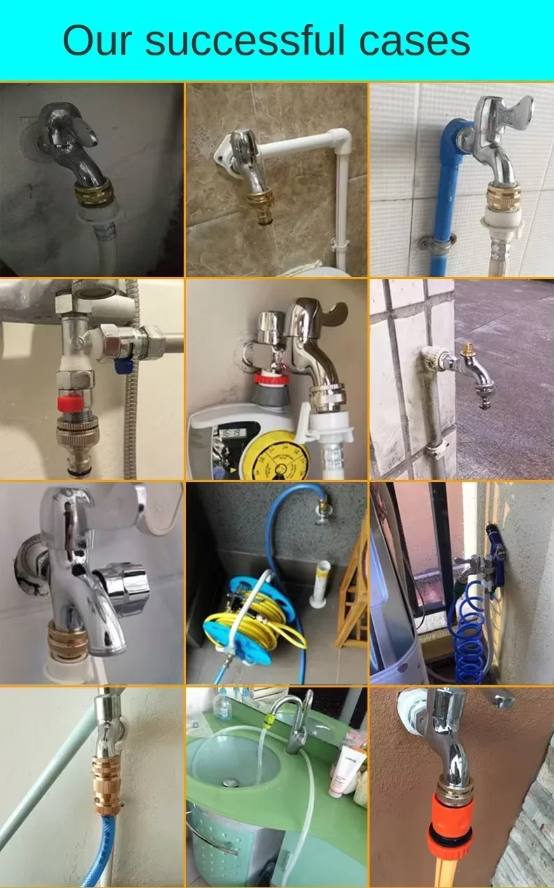 1/2in 3/4in Thread Washing Machine Faucet Spout Adapter Water Inlet Nipple Interface Car Wash Connector Basin Vegetable Basin