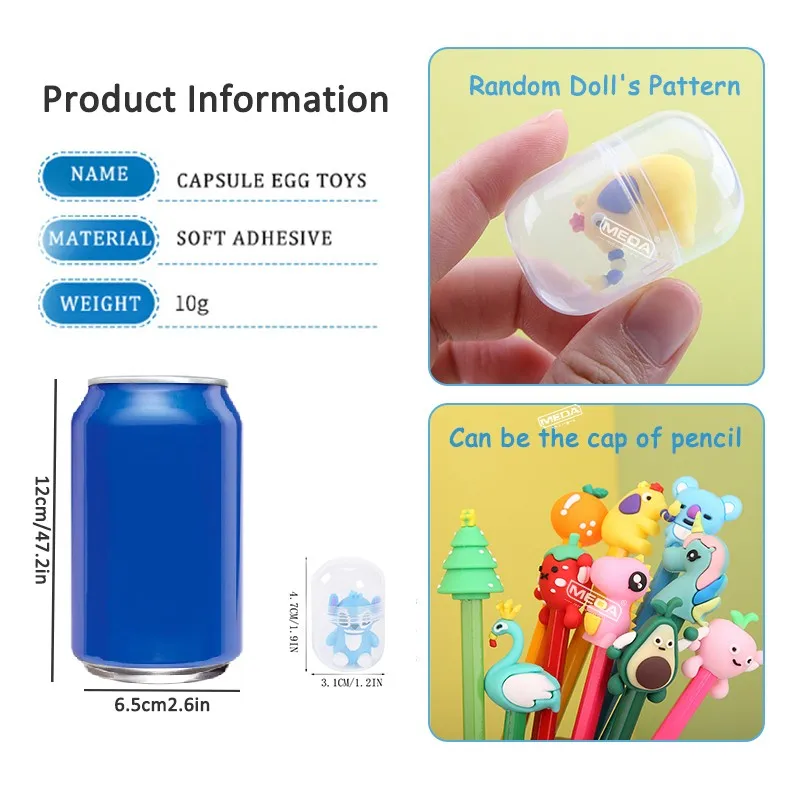 Gachapon Machines Blind Box with 6pcs Random Capsule Egg Christmas Twisting Machine Cardboard Box with Capsule Toys for Kids