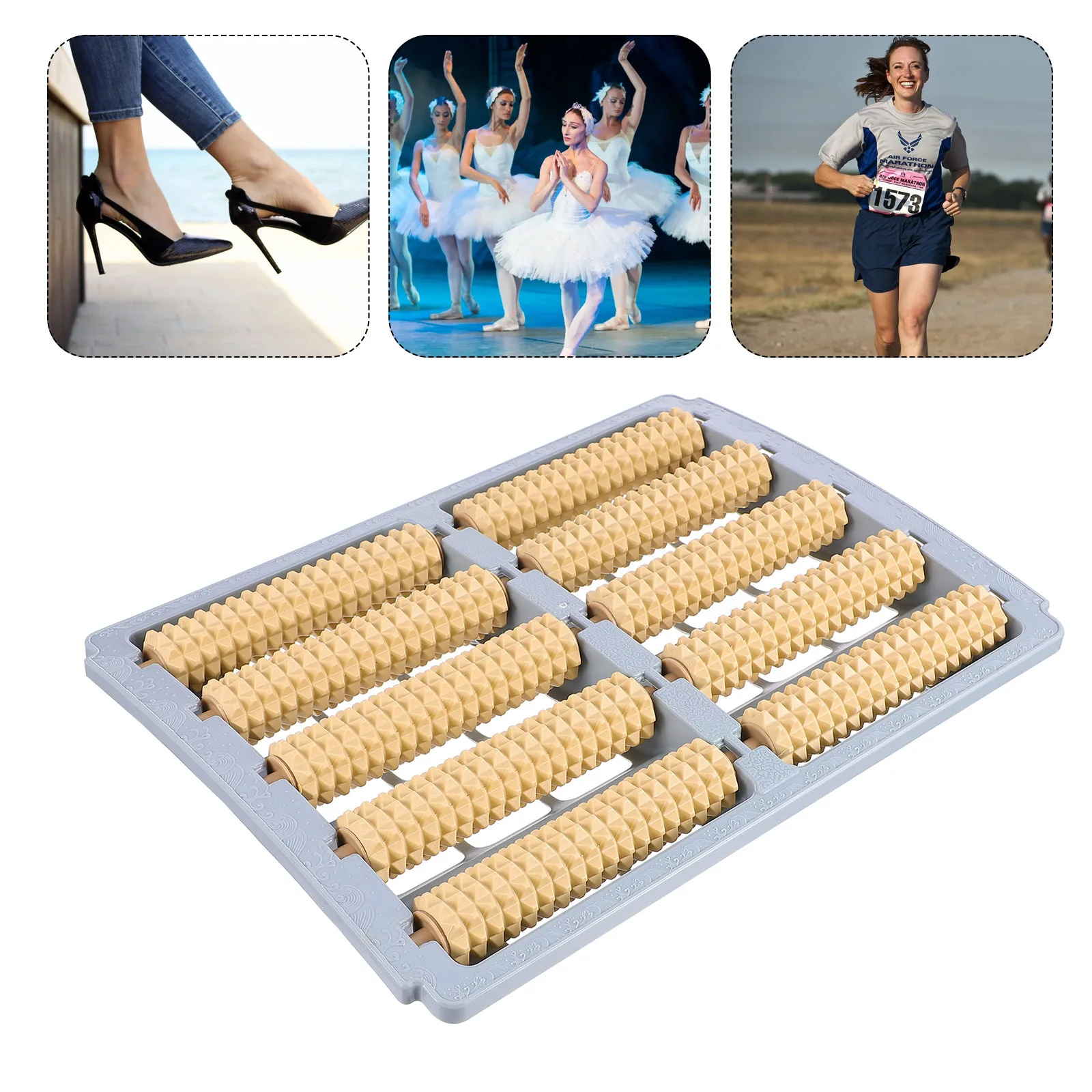 

Массажер для ног с длительным сроком службы, роликовый для облегчения боли в пятках, арка стопы, фасциит, глубокий массаж, ролик для фасциита пятки