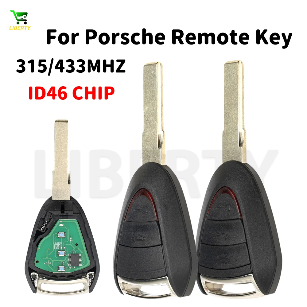 LY LXP-VIM244 315/433MHZ 46CHIP 2/3Button Car Remote Key For Cayman Carrera 911 997 Boxster S 2S 4S Turbo 987 997-637-103-03