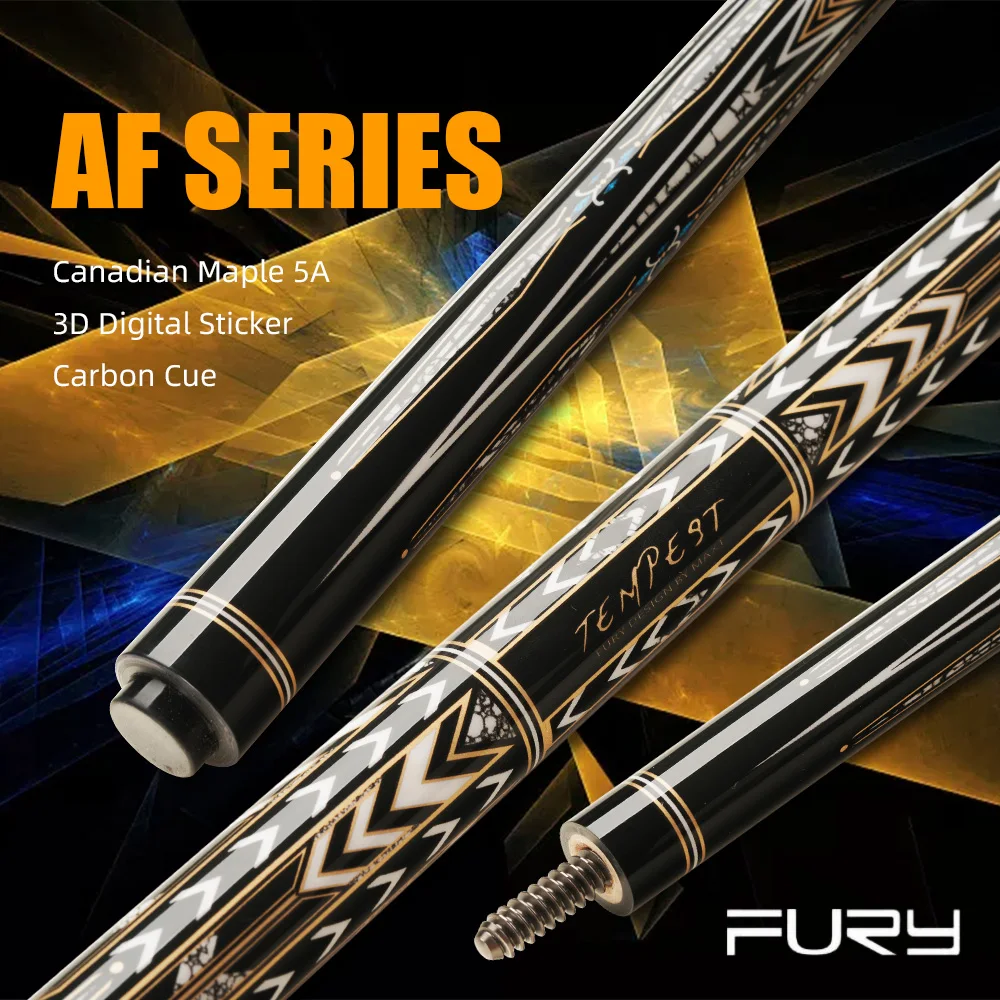 

FURY Billiard AF Series Carbon Fiber Pool Cue Stick 12.5mm Professional Carbon Technology Low Deflection3/8*10 Joint 147cm Kit