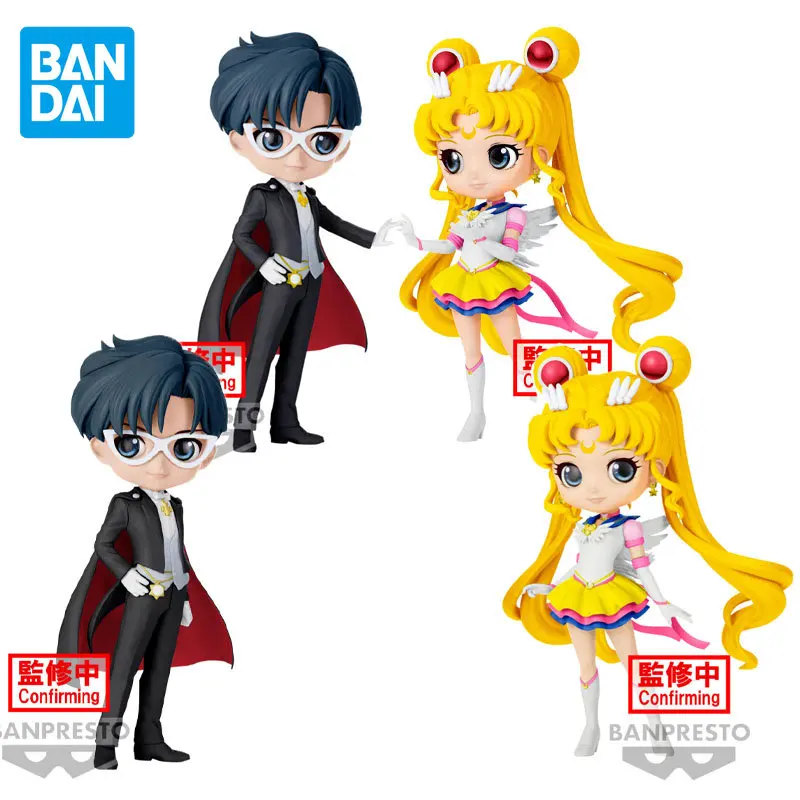 

Bandai Genuine Qposket Sailor Moon Tsukino Usagi Chiba Mamoru Anime Action Figures Toys for Boys Girls Kids Gifts Collectible