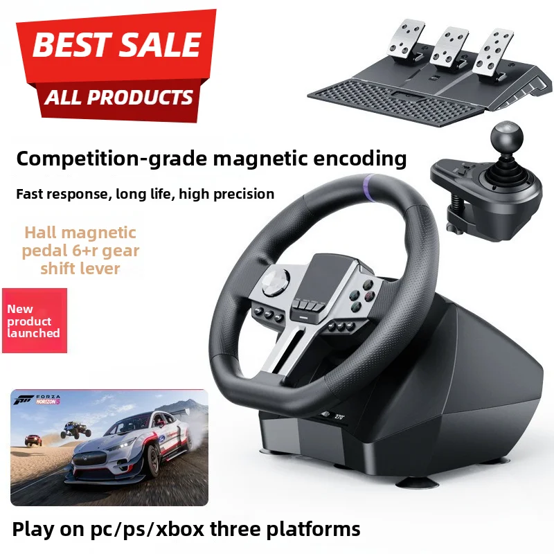 V9 Gen2 900 Degree Racing Wheel for PC PS4 Switch Sim Driving Gaming Compatible