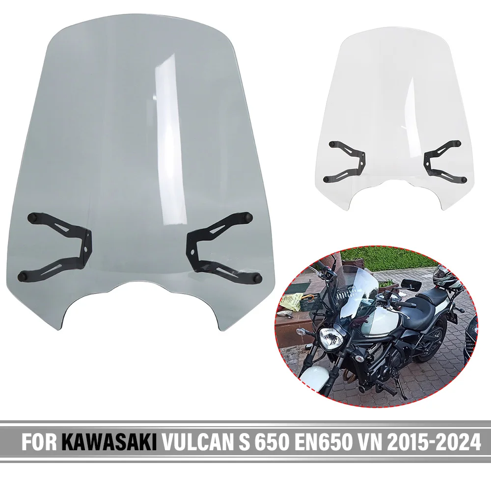 

Windshield For Kawasaki Vulcan S 650 EN650 VN 2015-2024 S CAFE 17-20 Motorcycle Accessories Windscreen Windshield Shield Bracket