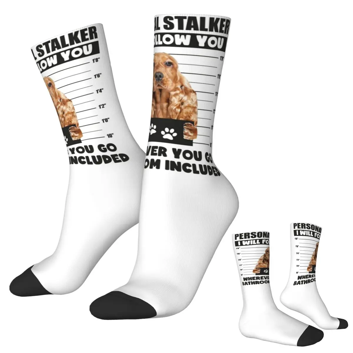 面白いイングリッシュコッカースパニエル子犬ことわざソックス原宿高品質ストッキングオールシーズンロングソックスアクセサリーユニセックス用