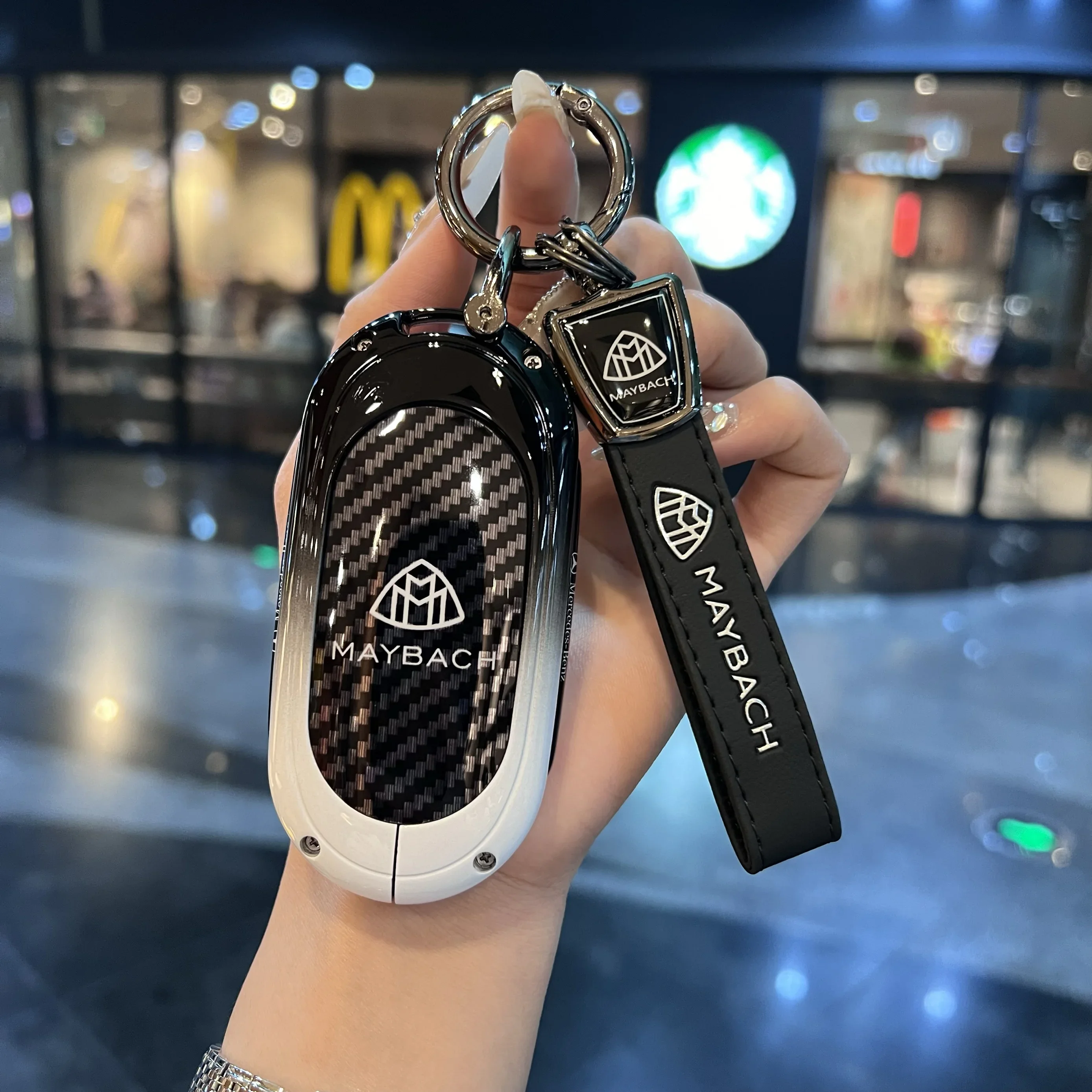 Car Carbon Fiber Key Fob Case Cover For Mercedes Benz S Class W223 S400 S400L S320l S350l S450l S500l 2021