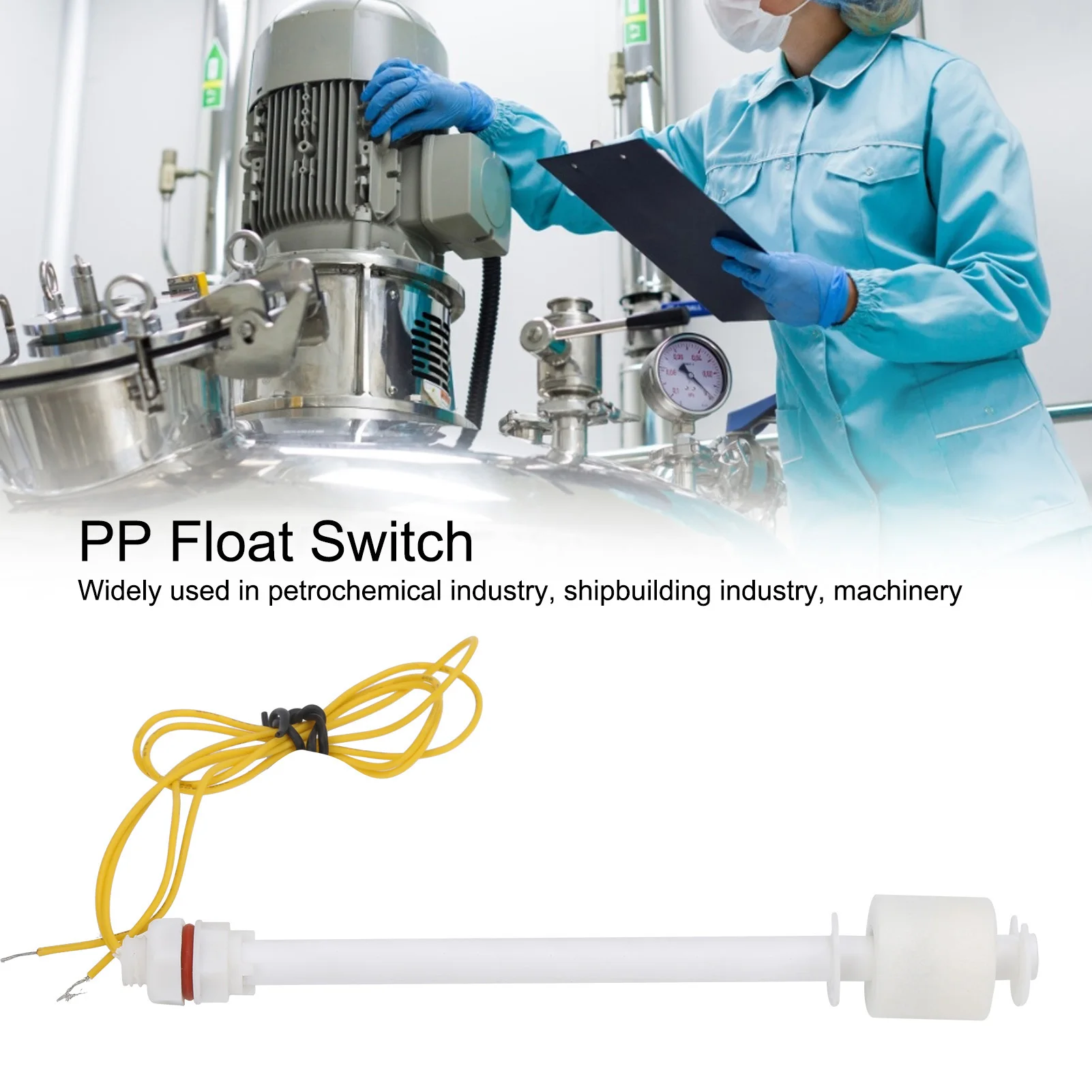 PP Float Switch Liquid Level Controller AntiCorrosion for Industrial Machinery DC100V
