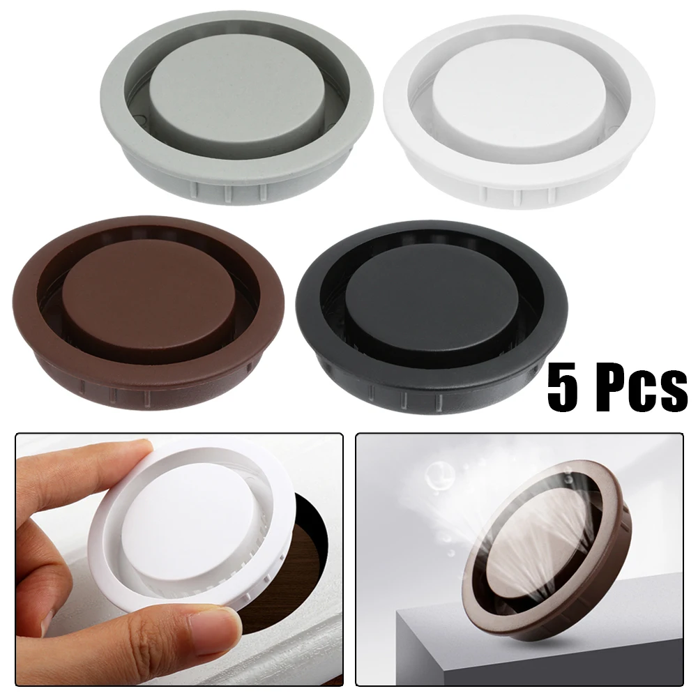 

Durable New Cabinet Vents Vents Louver 50mm ABS Plastic Air Vent Decor Grey/Black/Brown/White Ventilator Grille Hole Vents Cover