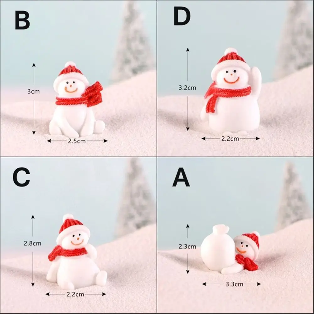 Gift Box Snowman Terrarium Dollhouse Fairy Garden Figures Micro Landscape Ornaments Figurines Christmas Miniature