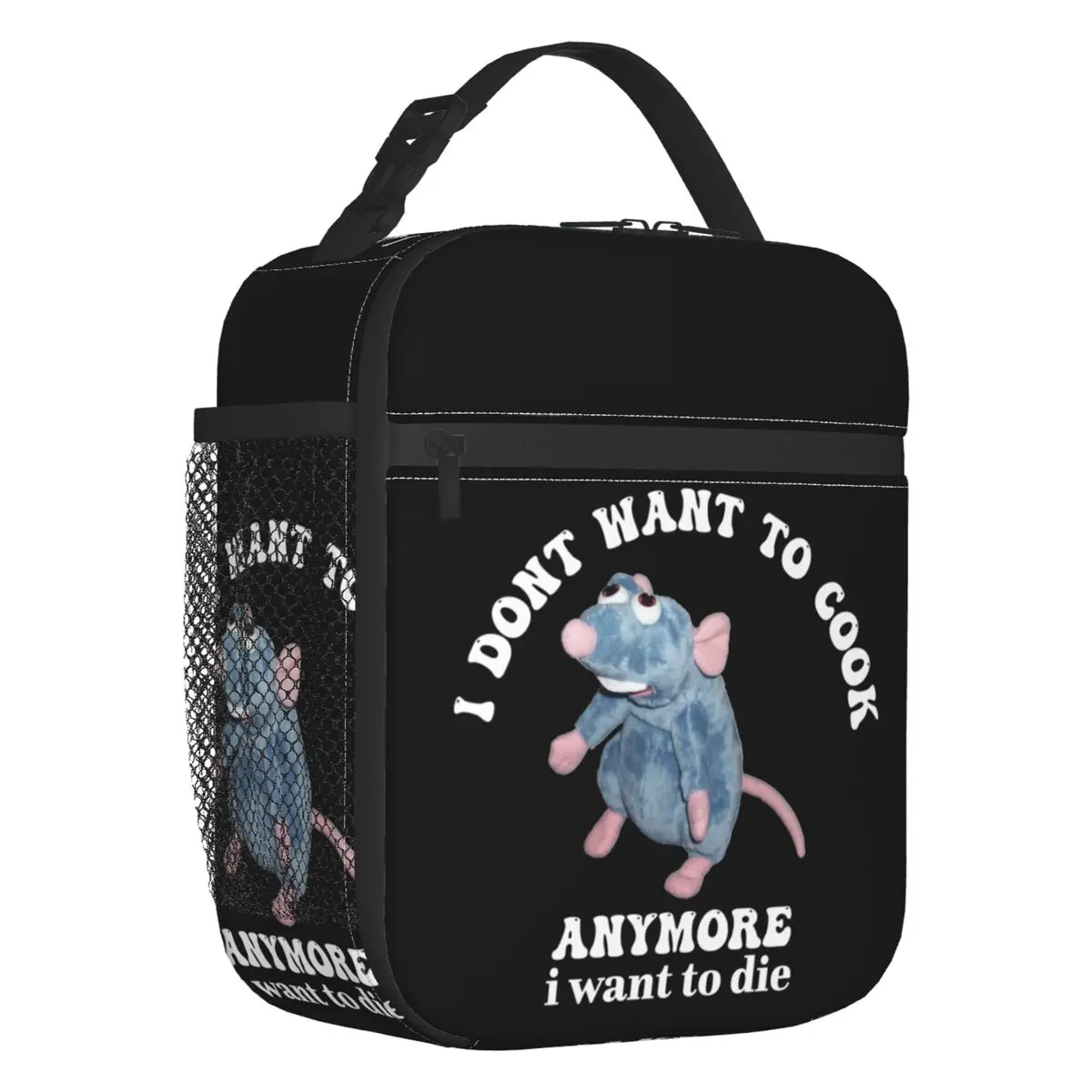 

Remy Doesn't Want To Cook Anymore I Want To Die Funny Insulated Lunch Bag Portable Cat Cooler Thermal Lunch Tote Kids School