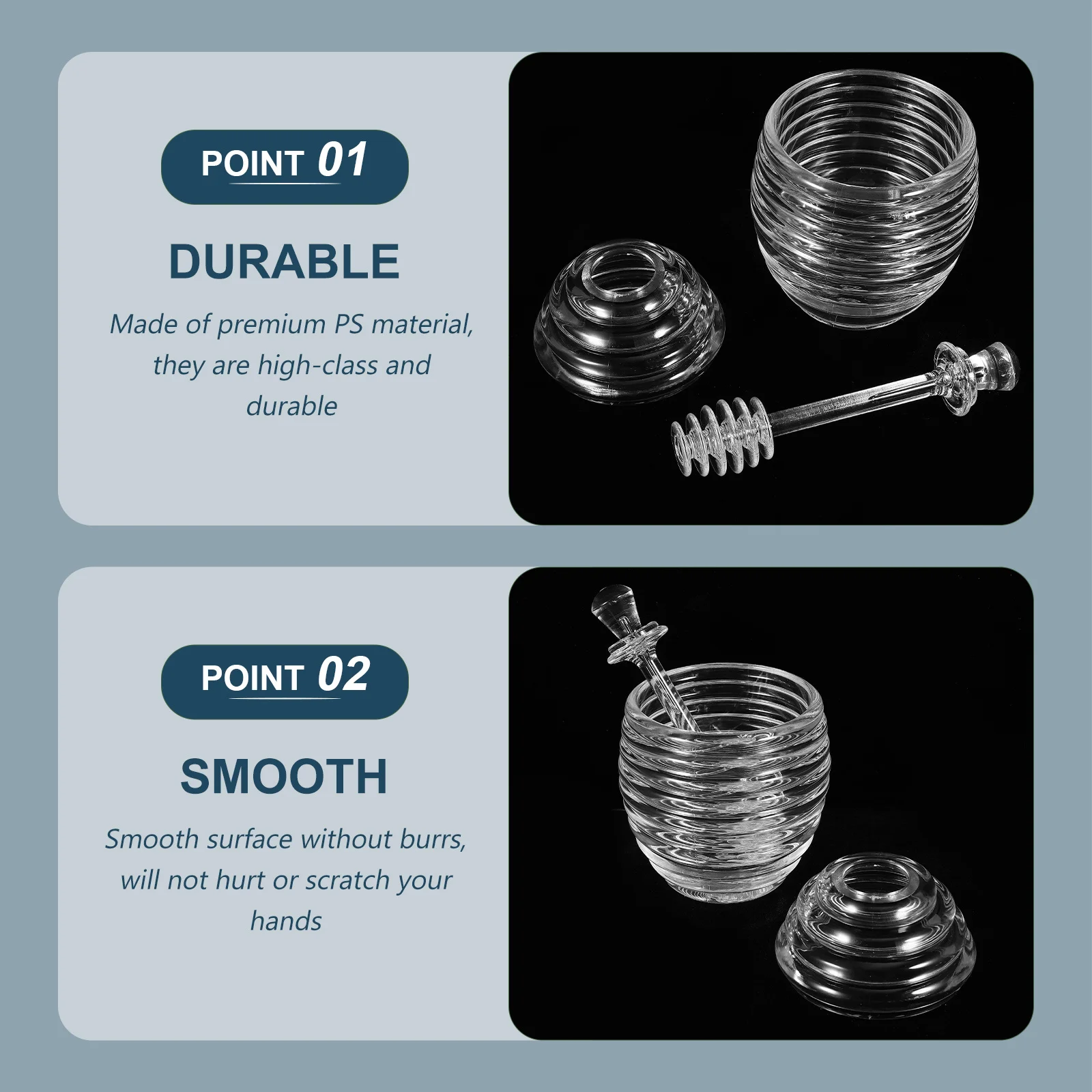 

1 set 1 Set Clear Plastic Honey Dispenser Syrup Storage Jar With Mixing Bar Transparent Honey Container For Kitchen Use Syrup