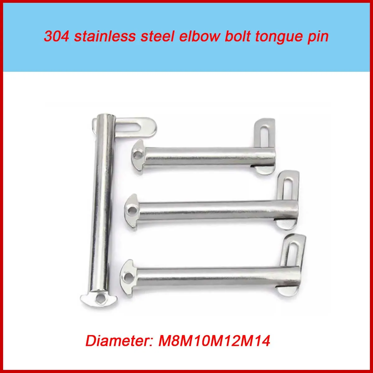 

304 Stainless Steel Elbow Bolt Tongue Pin/Gb3473-83 b-Type Tongue Insertion Marine Pin M8M10M12M14