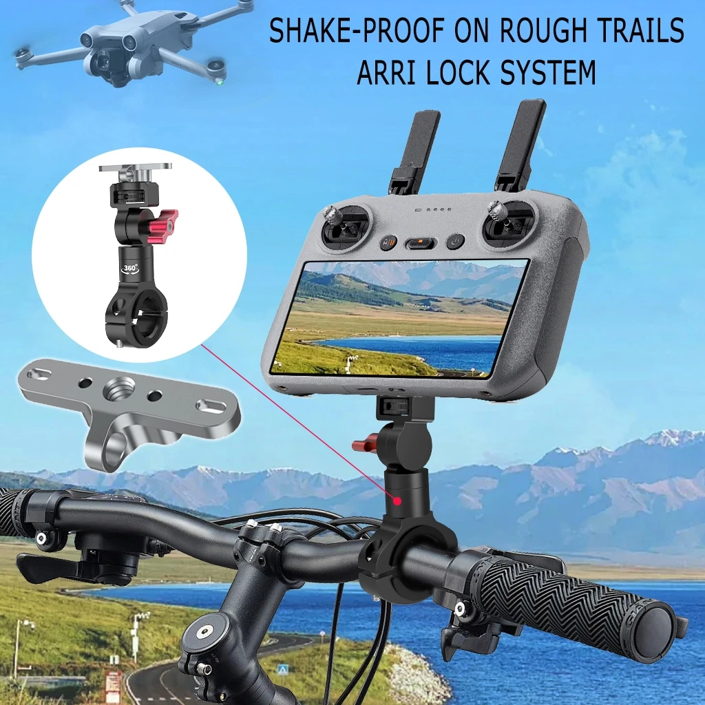 AliExpress NONE For DJI RC2/RC Remote Controller Screem Mount Hook Buckle Bracket Bike Handlebar Clip Transmitter Stand Safety Neck Strap 1/4"