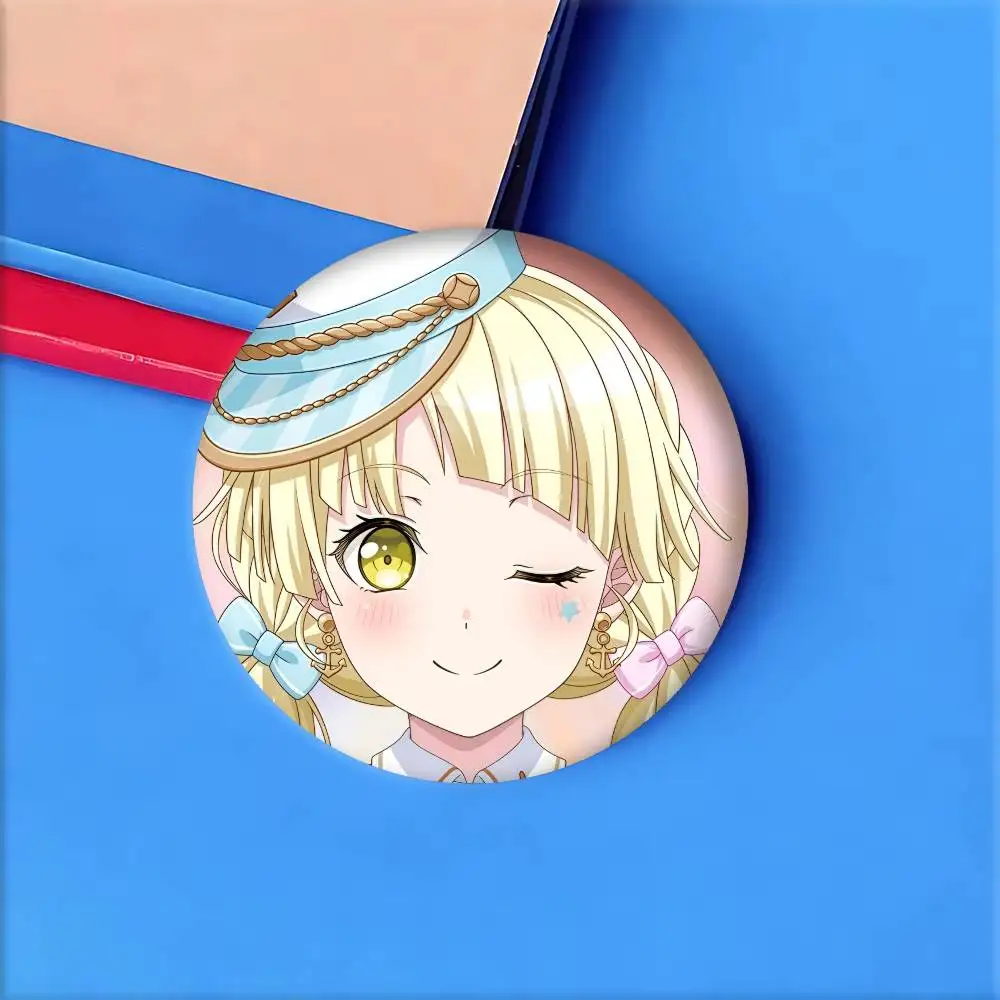 أنيمي لطيف فتاة B-BanG حلم Kokoro Tsurumaki شارات شارة ليزر مستديرة الكرتون بروش الملابس ظهره اكسسوارات التلبيب