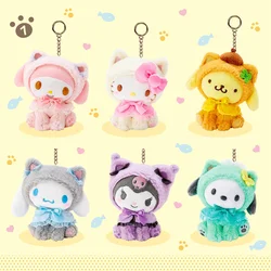 Sanrio Hello Kitty portachiavi My Melody Kuromi peluche portachiavi Kawaii Cinnamoroll giocattoli per bambini portachiavi Cute pompon Purin Gifts