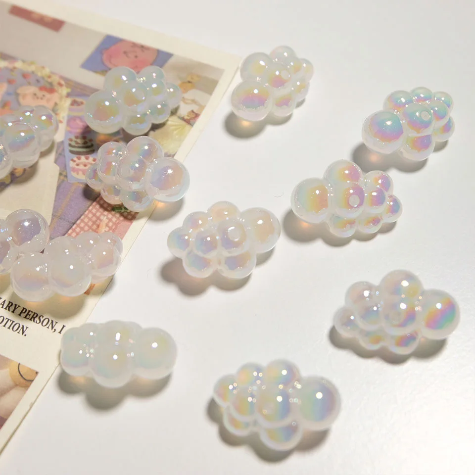 Small Size Kawaii Cute Cloud Shape Beads Bracelet Art DIY Crafts Decorations Manicure Ornaments Lisa Phone Chain Jewelry Making