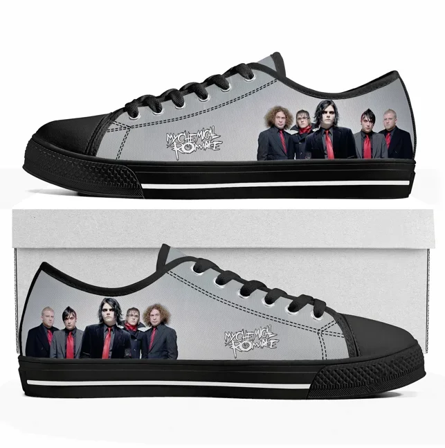 

Кроссовки My Chemical Romance Low Top высокого качества для мужчин, женщин и подростков, повседневные модные кеды из канваса, обувь с анимационным дизайном, индивидуальный дизайн