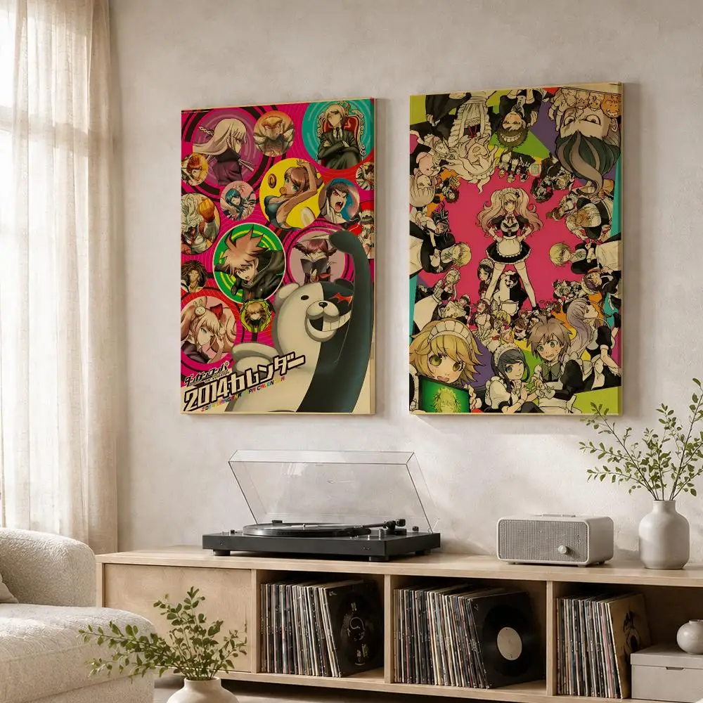 Japanese Anime D-Danganronpa Framed Wall Painting Wood Framed Wall Art Print For Bedroom Living Room Hallway Office Home Decor