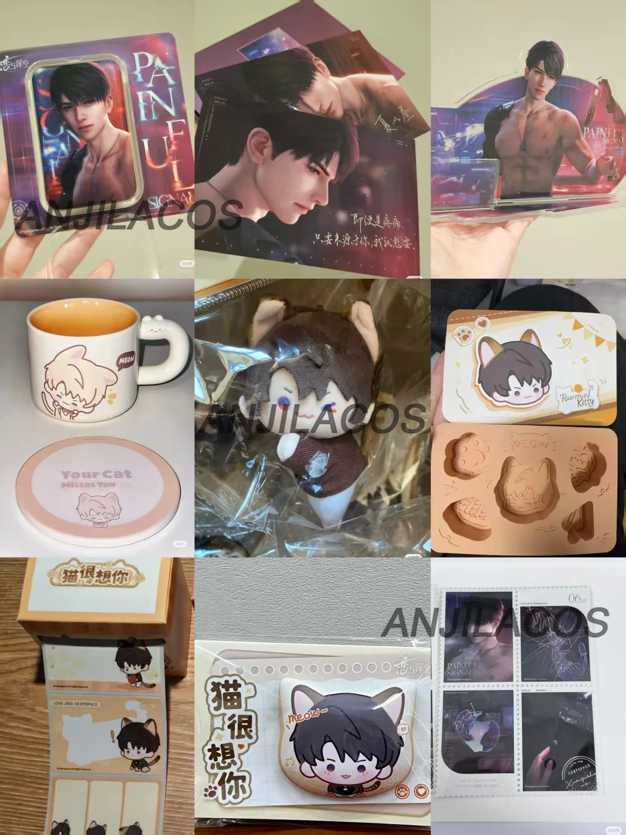 In Stock [Official Merchandise] Love and Deepspace Caleb Cat Postcard Acrylic Stand Stamp Sticker Mug Badge Photo Card